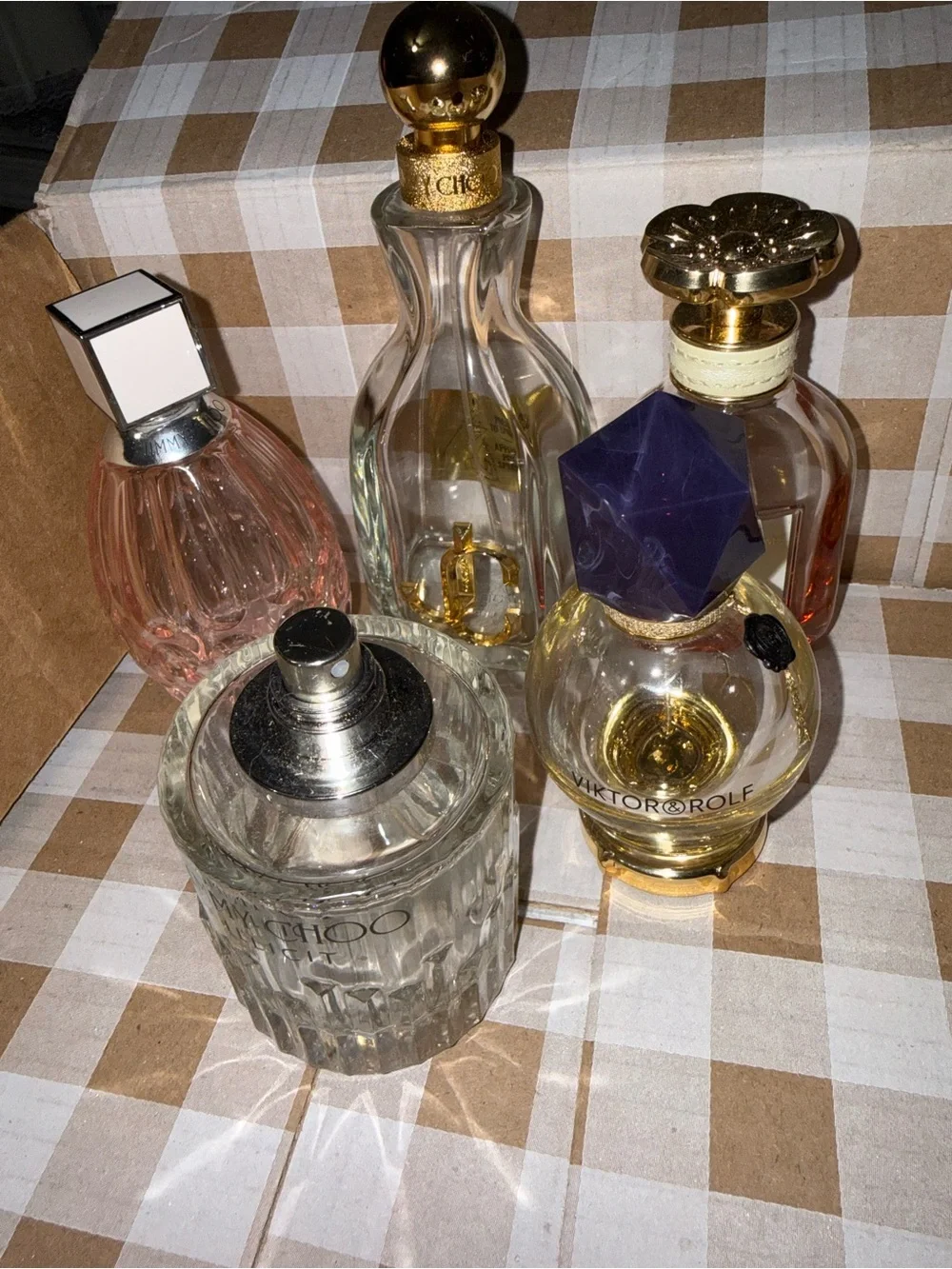 Luxury Empty Perfume Bottle Lot 5 Jimmy Choo Coach Viktor & Rolf Decor crafts - Picture 3 of 9